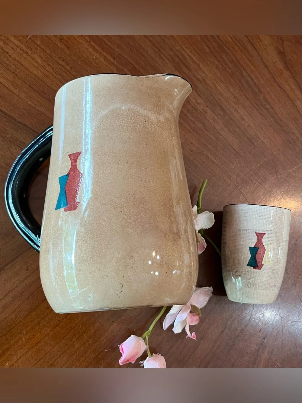 MCM Royal Sealy Capri Ceramic Wine & Cheese Sangria Set 2 Pitchers 10 Cups Japan